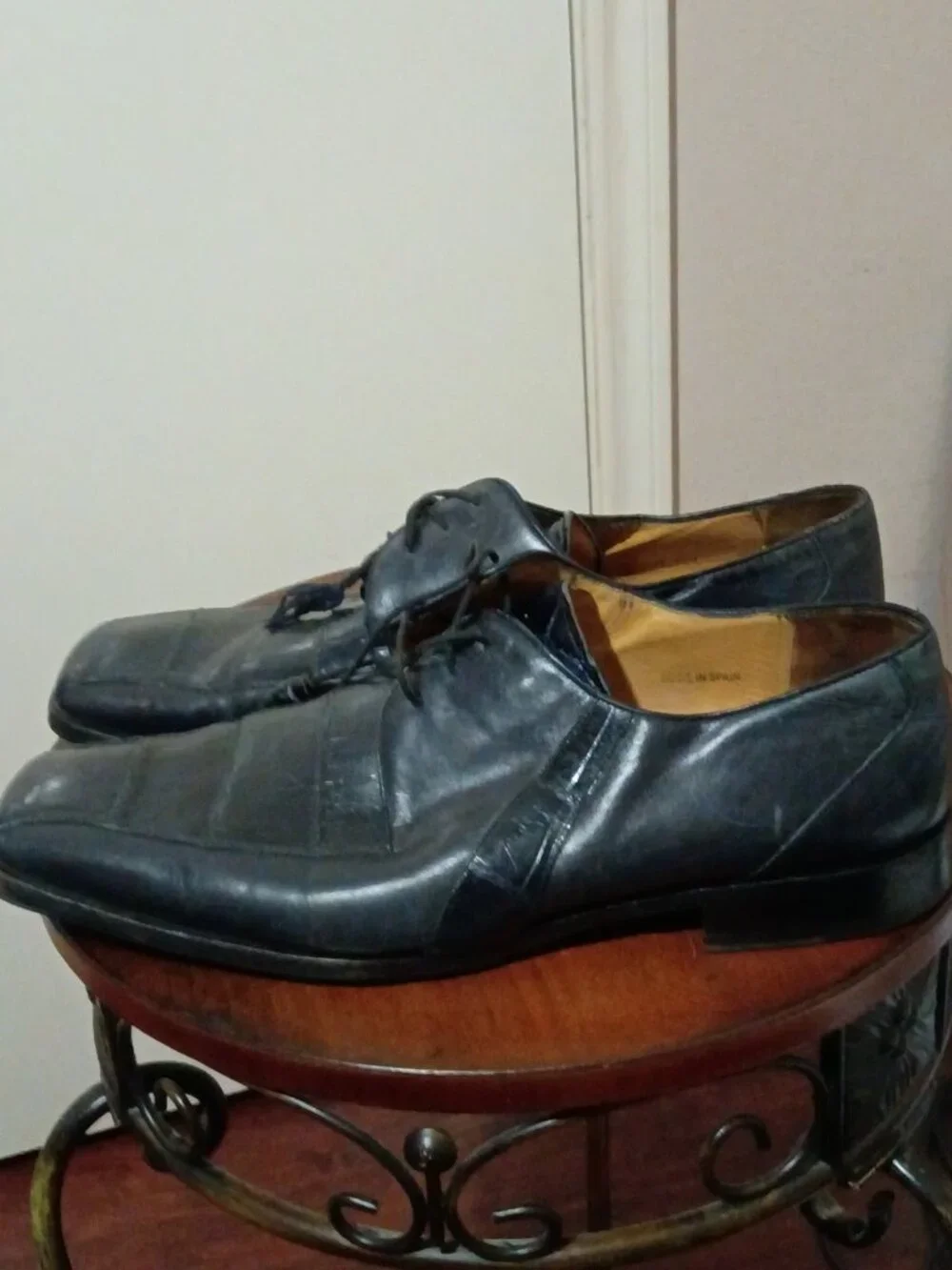 Mezlan Giovanni Black Leather Square Toe Oxford Men’s Dress Shoes Size 13B